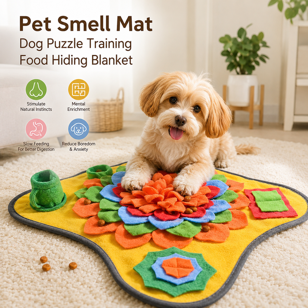 Snuffle Mat for Dogs – Pet Smell Mat | Interactive Dog Puzzle Toy | Food Hiding Training Blanket | Reduce Stress & Boredom