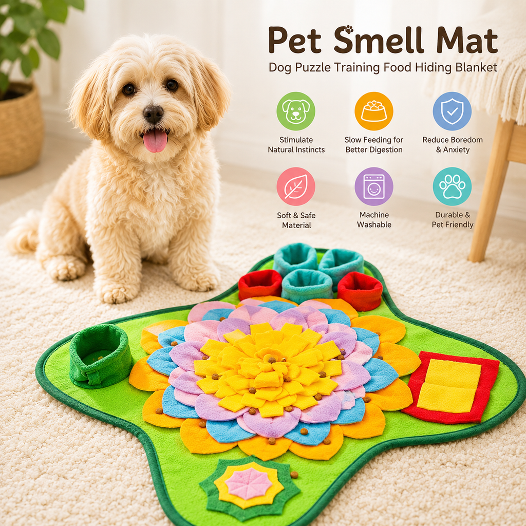 Snuffle Mat for Dogs – Pet Smell Mat | Interactive Dog Puzzle Toy | Food Hiding Training Blanket | Reduce Stress & Boredom